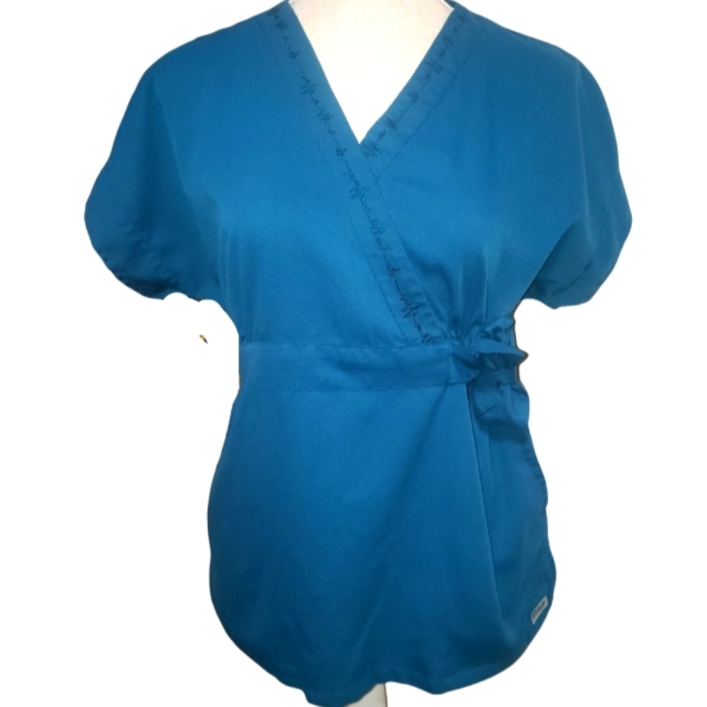 Grey's Anatomy  Dark Teal Side-Tie Scrub Top